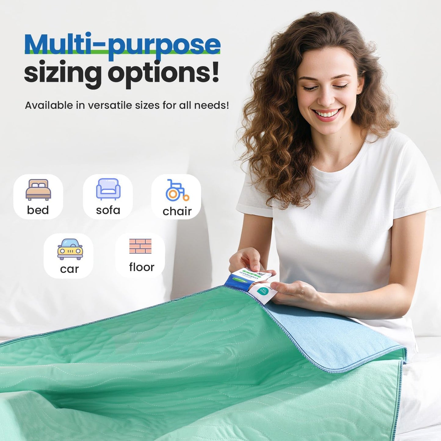 Washable Underpads ,Reusable Incontinence Pads for Kids, Adults, Elderly, Pets - Waterproof Protective Pad for Bed, Couch, Sofa, Furniture, Floor