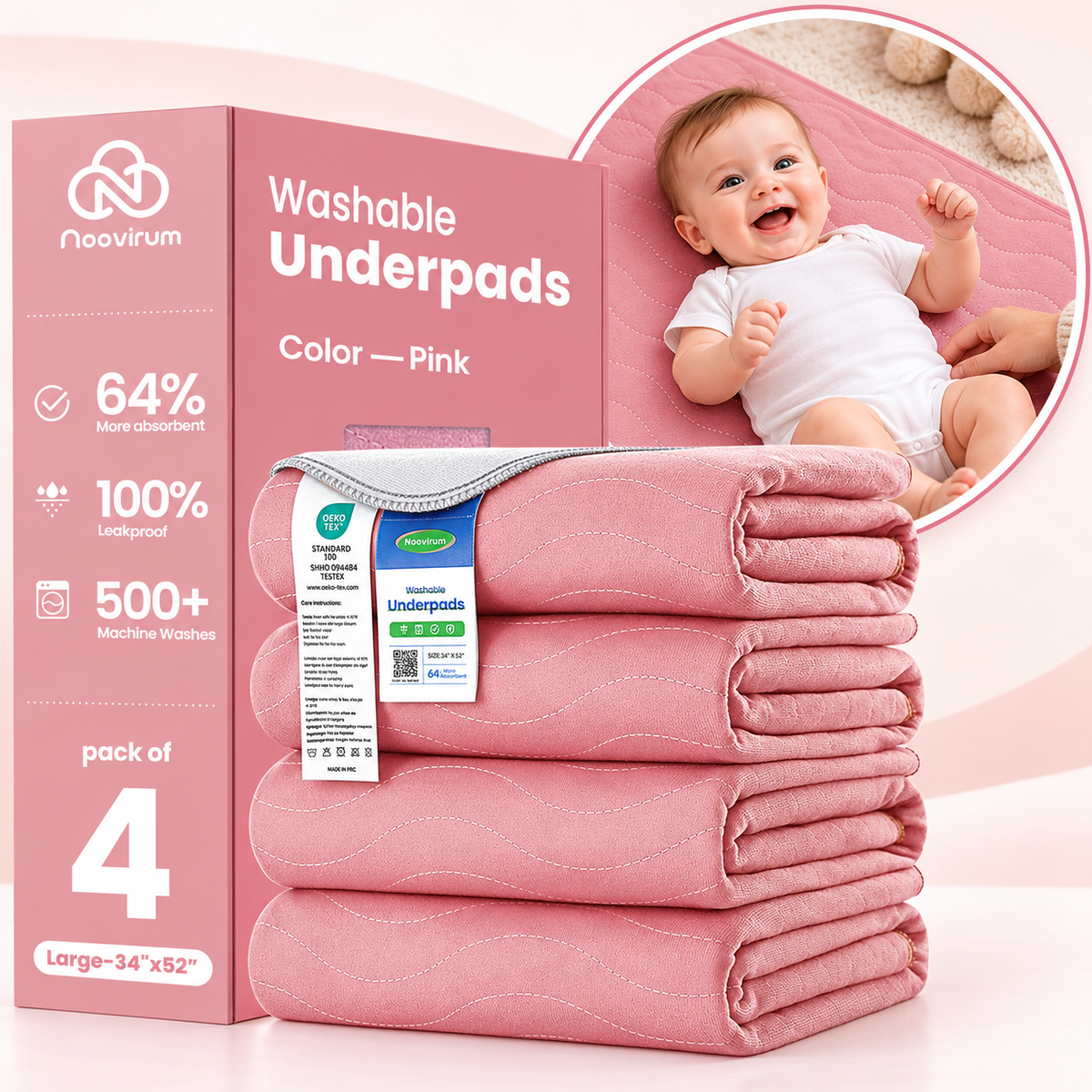 Navy Washable Bed Pads for Kids